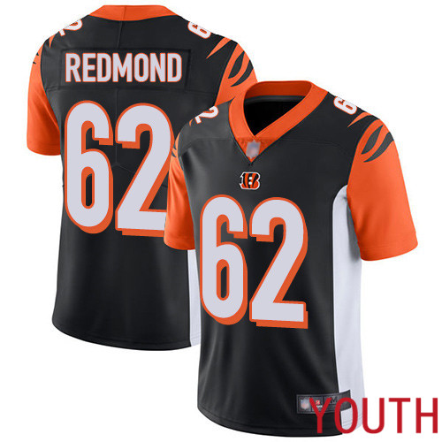 Cincinnati Bengals Limited Black Youth Alex Redmond Home Jersey NFL Footballl #62 Vapor Untouchable